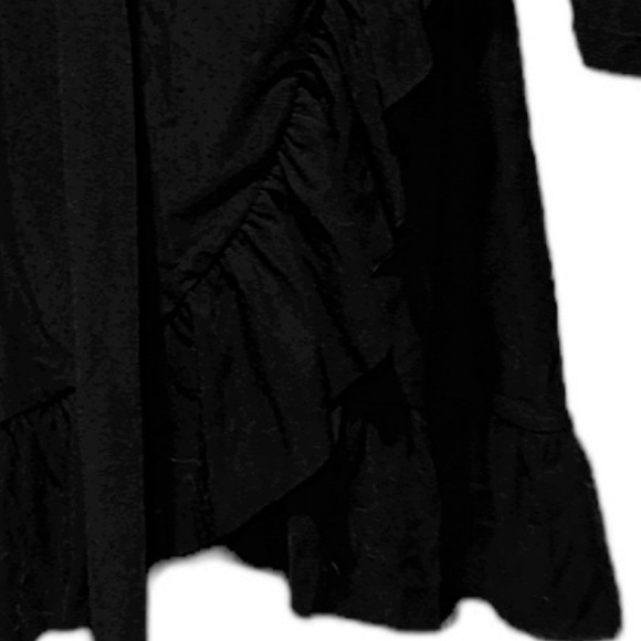 Ganni Women's Black Addison Ruffle Dot Mesh Wrap Dress - Picture 12 of 16